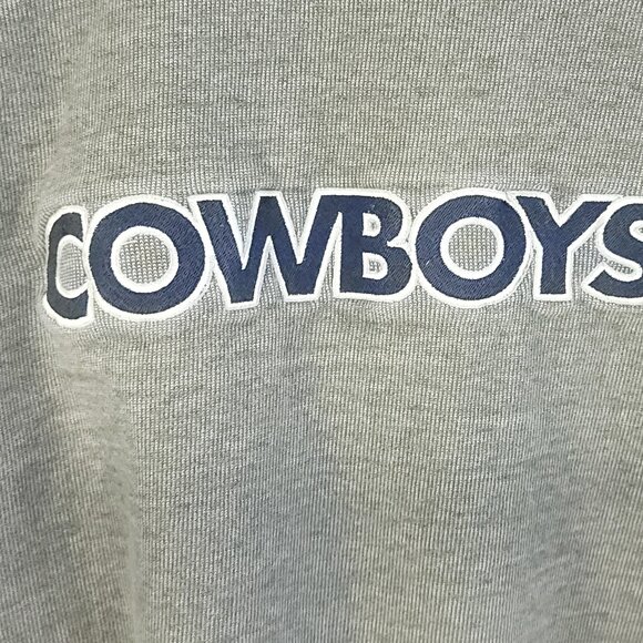 Dallas Cowboys Sweatshirt Mens Large NFL Active Gray Blue Embroidered Distressed - Picture 3 of 12